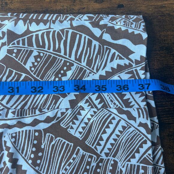 J. McLaughlin Sleeveless Sheath Dress Size 4 Brown White Geo Palm Print Resort - Picture 11 of 11